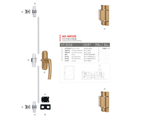 AX-NK520 内平开窗五金配置
